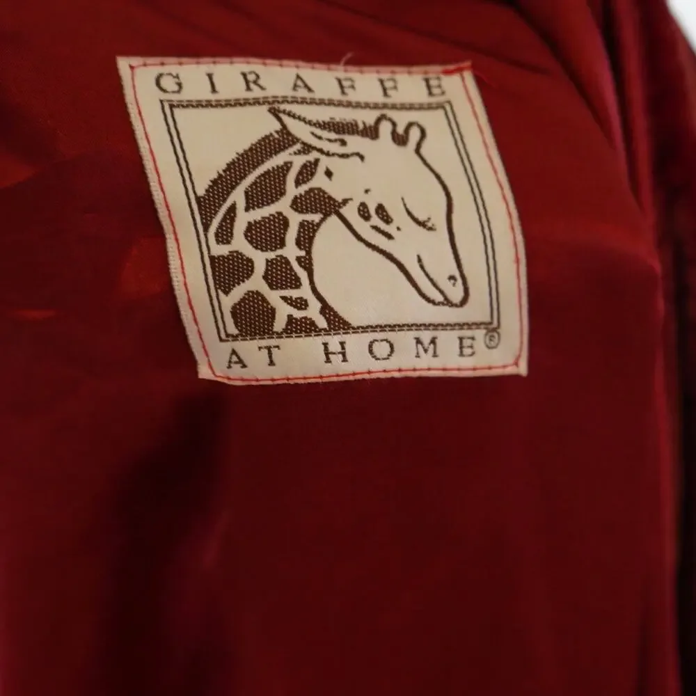 Giraffe At Home Long Sleeve Pullover Velvet Robe Maroon Womens OS